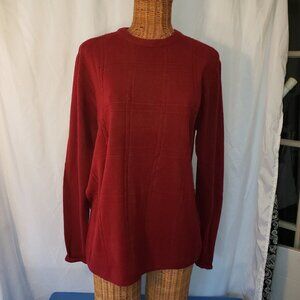 Tricots St. Raphael Men's Red Textured Long Sleeve Sweater - L
